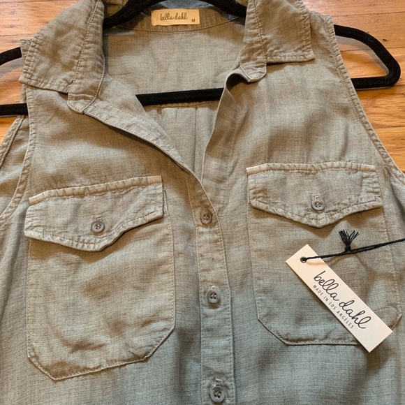 Linen Utility Romper NWT - Picture 3 of 5
